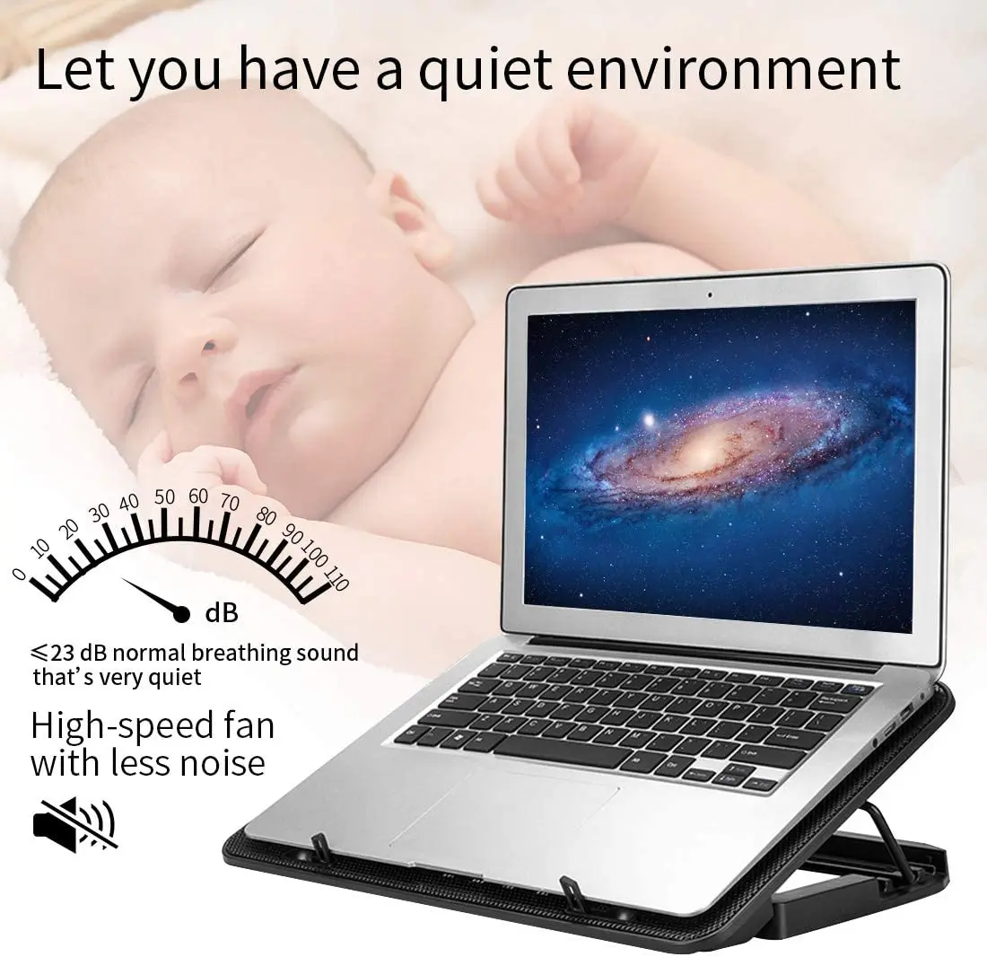 Wholesale Adjustable notebook Cooler Electric Current Notebook Cooling Stand with 6 fans
