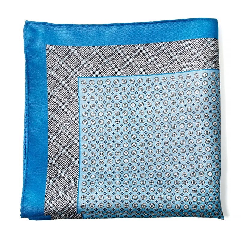 Hamocigia Handsome Luxury 100% Silk Mens Premium Printed  Pocket Square