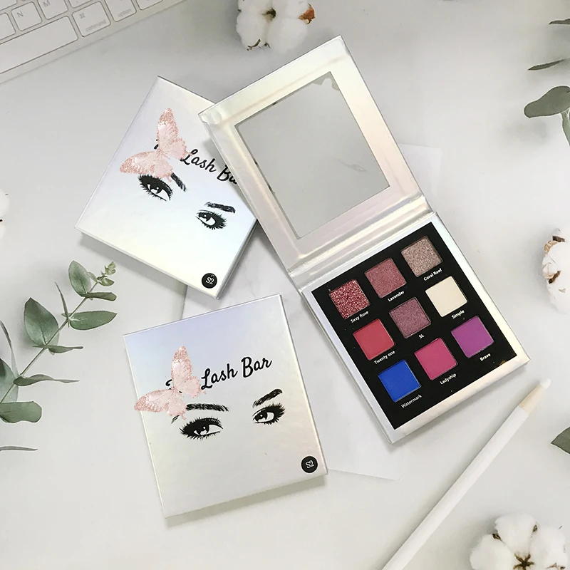 wholesale custom multichrome glitter makeup eyeshadow palette stamps private label
