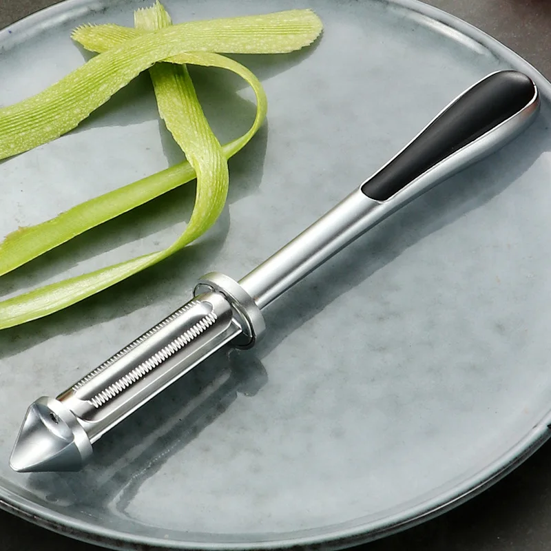 2022 New Kitchen Tools And Gadgets Zinc Alloy Vegetable Two Side Peeler For Fruit Wide Swivel Blade And Non Slip Handle