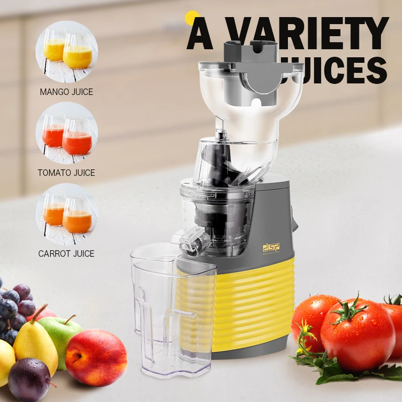 DSP OEM Cold Press Machine Stainless Steel Whole Slow Juicer Electric Vegetables Fruit Big Mouth Slow Juicer Extractor Machine