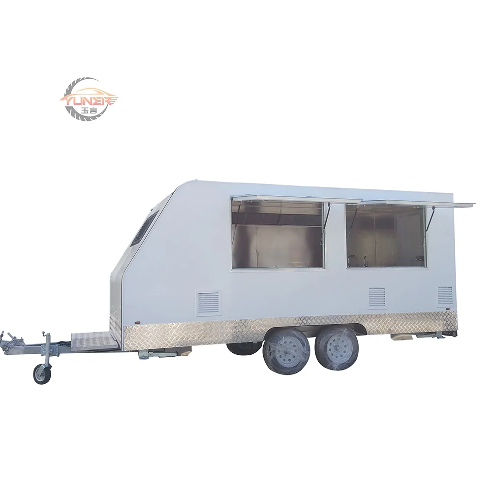 Factory Outlet Low Price Multifunctional FRP Square Trailer Food Truck Mobile Food Cart for Fried Chicken