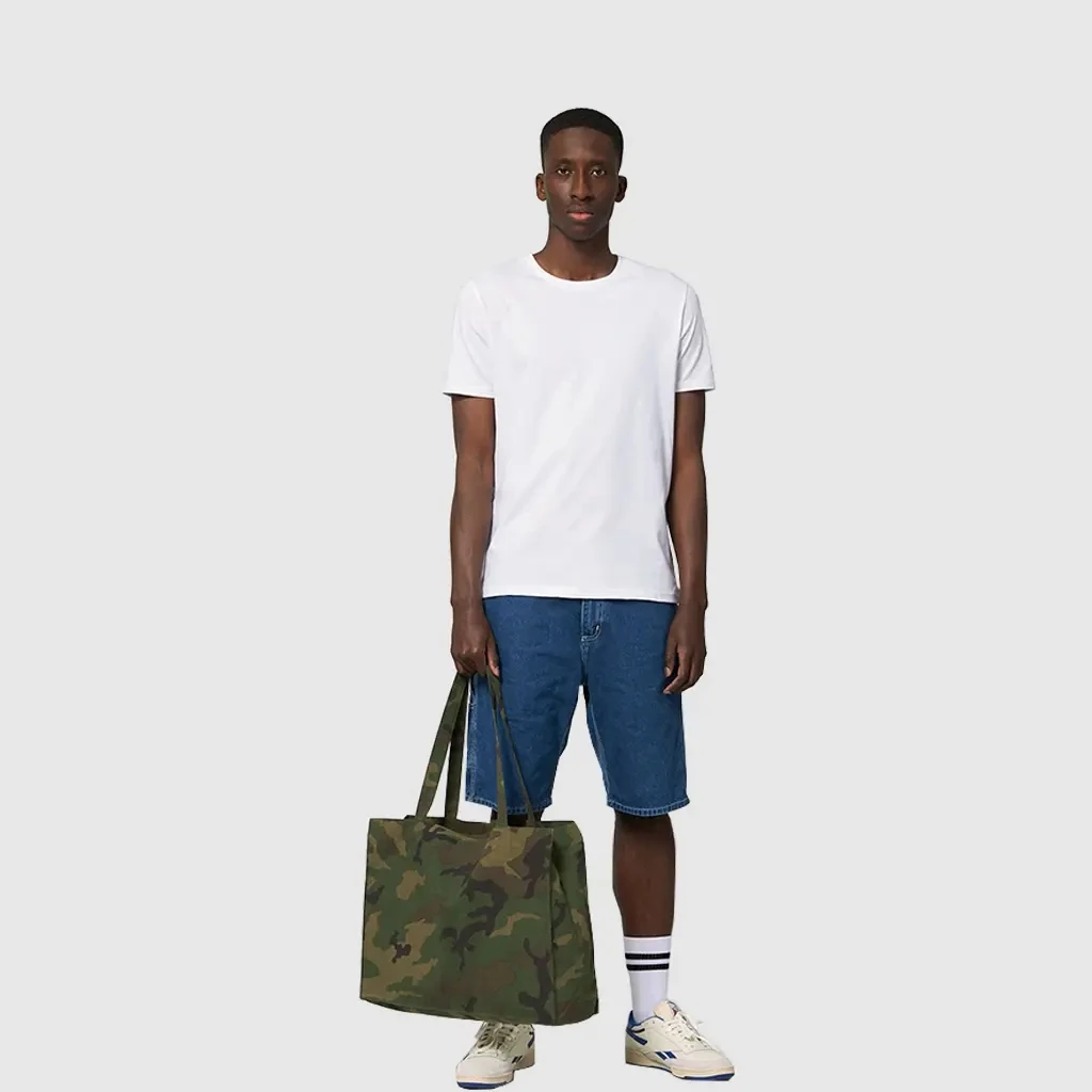 Camo Shopper beach Tote Bags Recycle Material RPET custom shopping Canvas recycled cotton bags