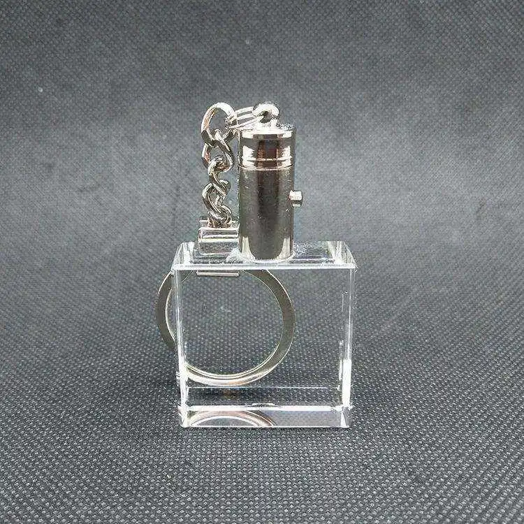 Honor Of Crystal Beautiful crystal glass key chains inside laser engraving custom images crystal  keychain