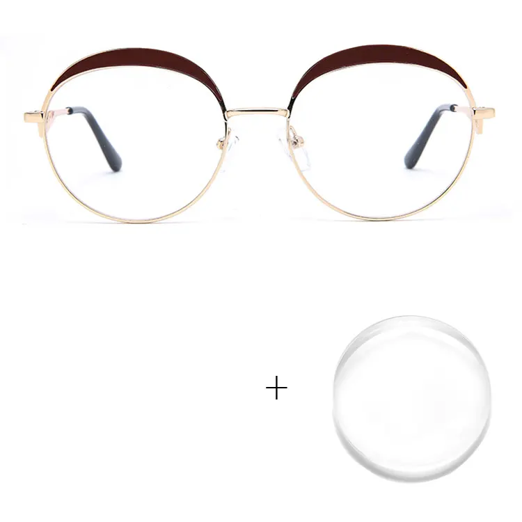New Model Photochromic Eyewear Round Metal Glasses Medical Eyeglasses CE Customized Optical Myopia Lenses Eyeglasses 18037