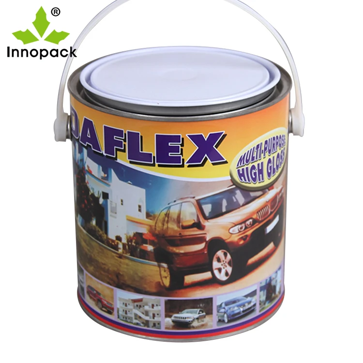 Customized Factory Price 4L 5L Seal Lid Paint Bucket With Handle Tin Can With Spout Lid Good Sealing For Paint
