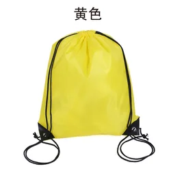 Wholesale promotional blank neon polyester drawstring backpack sports cinch bags fitness gym sack