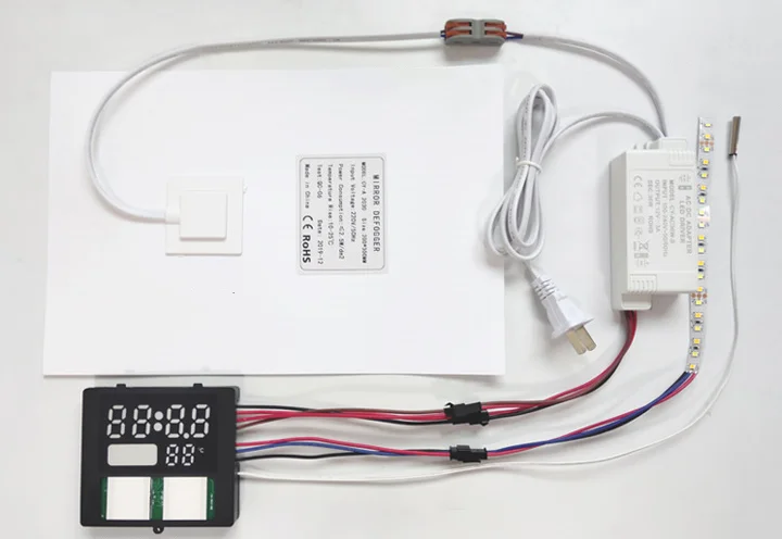 LED Strip Light Controller 12v Temperature Time Clock Display Bathroom Mirror Touch Sensor Switch Mirror Switch