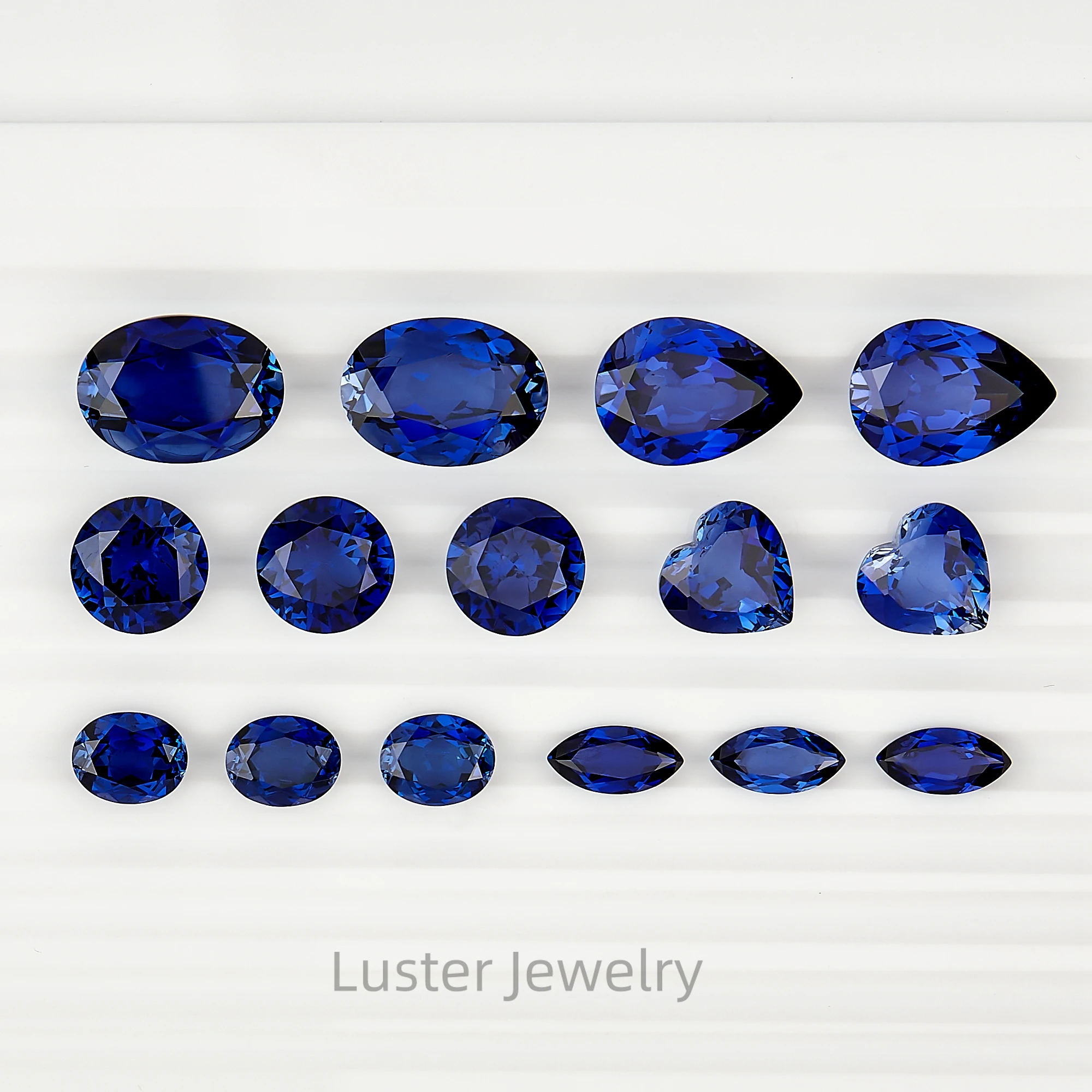 Luster Attractive Large Stock High Quality Royal Blue Lab Grown Stones Mix Shape Lab Created Sapphire Loose Stone
