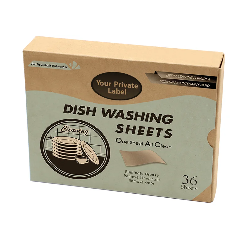 Add Enzyme Formula Dishwasher Sheets High Clean Efficiency Cut All food Stains No Phosphate No Chlorine