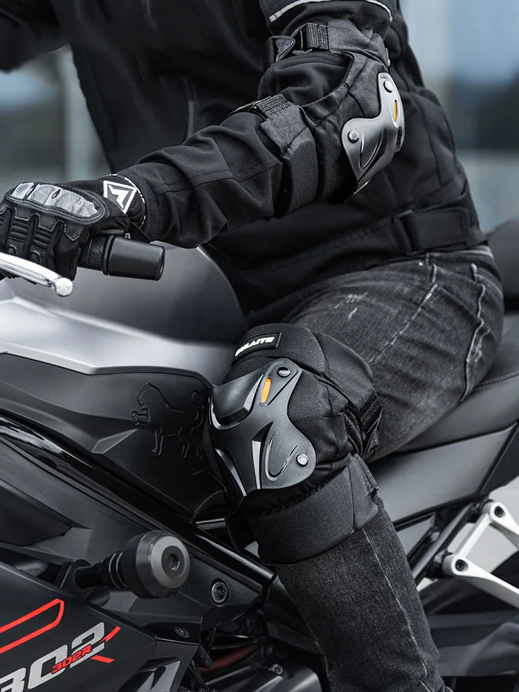 SULAITE Reflective 4pcs Motocross Kit Elbow & Knee Pads Knee Pads Motor Bike Motorcycle Knee Protector