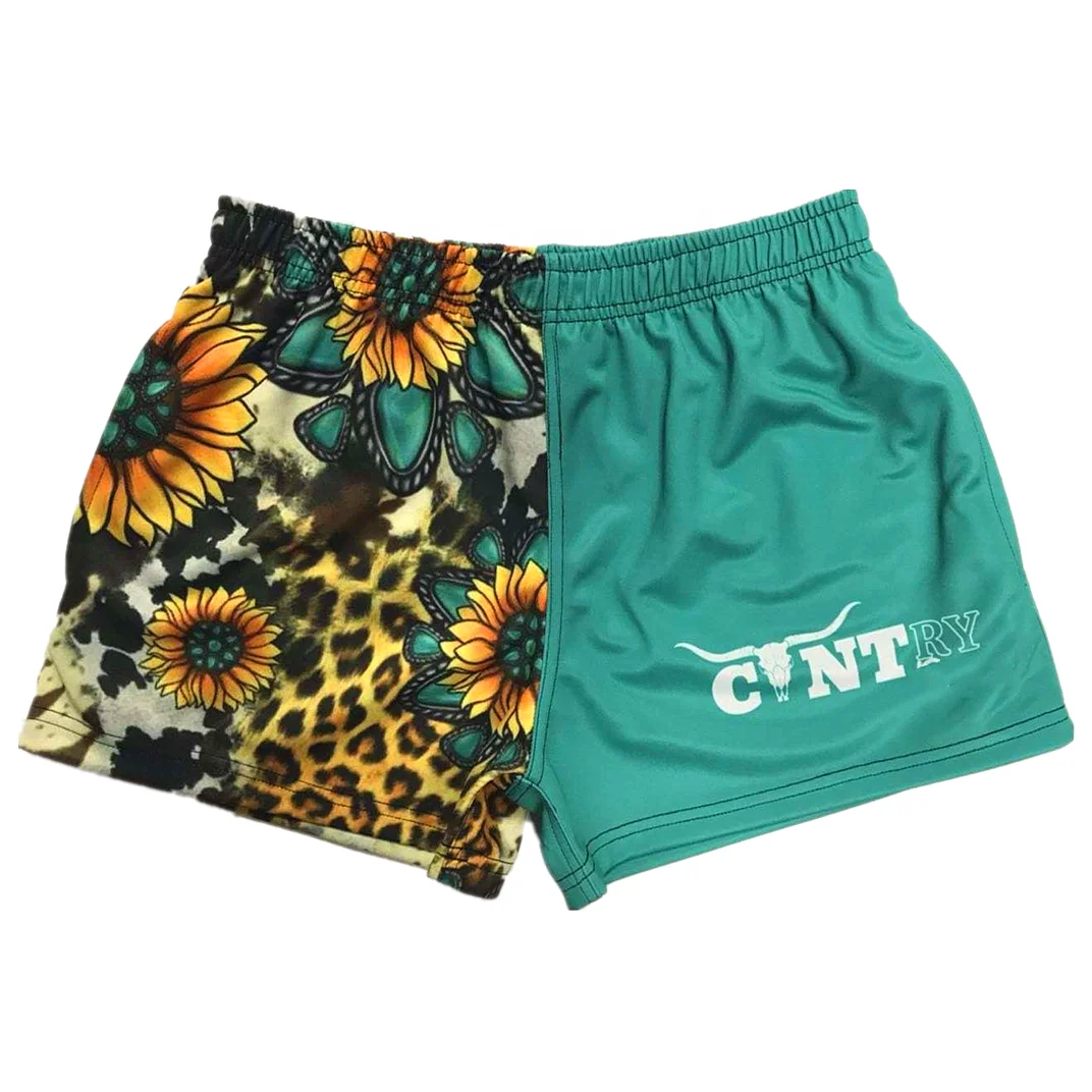 High quality design your own cheap casual unisex rugby shorts in geo with deep pockets