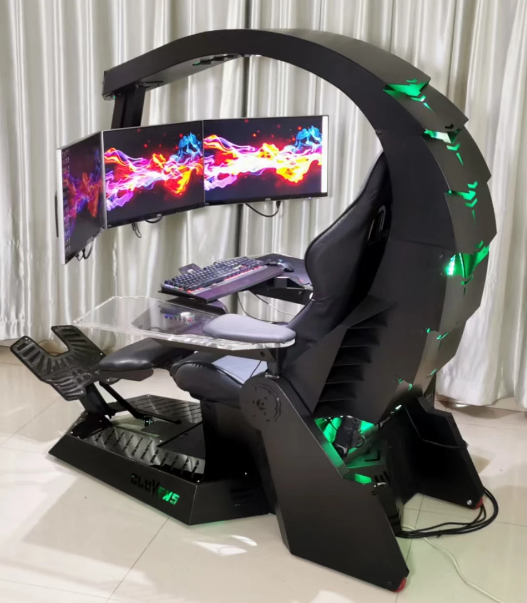 
2021 Elite PC workstation gaming setup automatic PC chair 