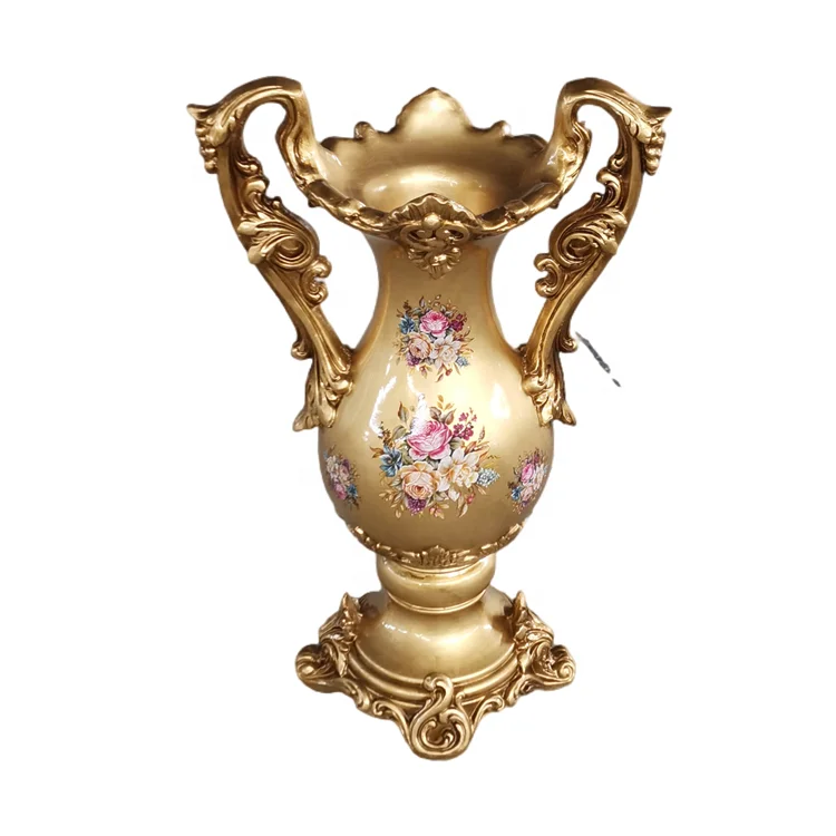 Wholesale Royal Wedding Decoration Flower Pot Center Decor Fiberglass Elegant Retro Home Decor Vase