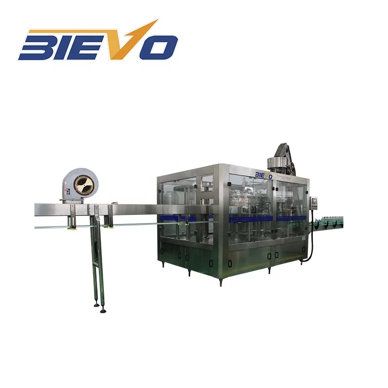 Gas containing beverage automatic washing, filling and sealing production line