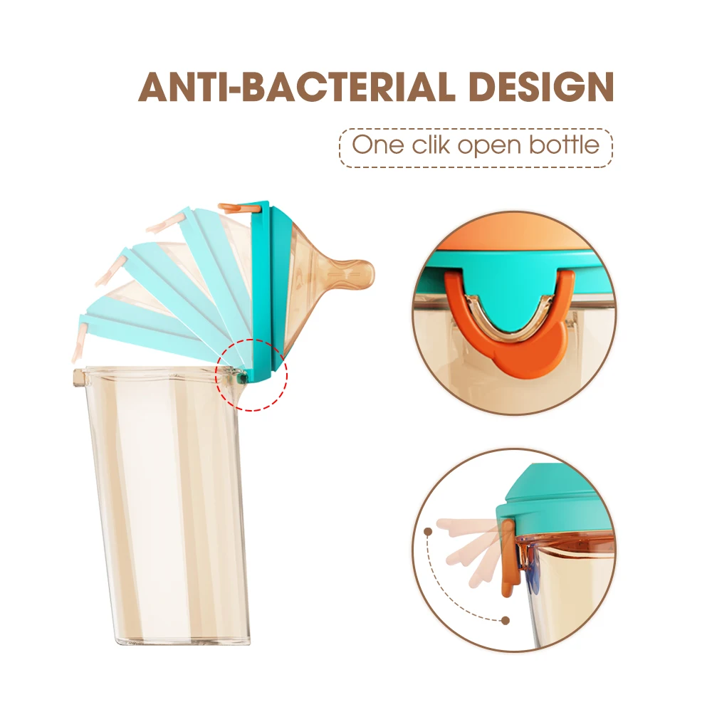 Modern Formula Milk Baby Nipple Bottle Bpa Free Baby Bottles 300Ml Leak-Proof Straw Drink Water Milk Baby Feeding Bottle
