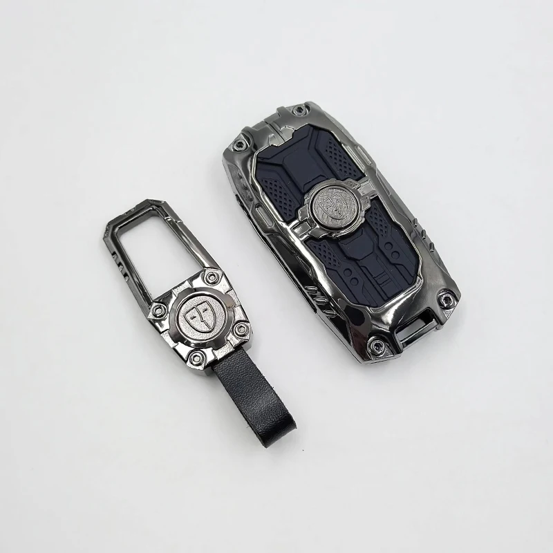 Auto Accessories Zinc Alloy Mecha 3-button Car Key Cover Case with Metal Key Chain Suitable for Honda Smart Key