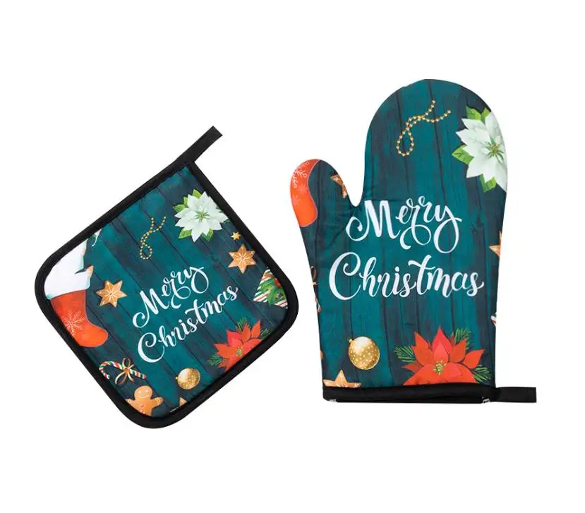 Рождественский узор, перчатка для духовки и держатель для кастрюль