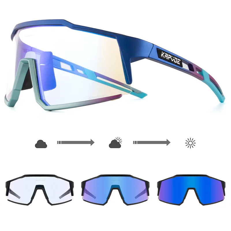 KAPVOE Photochromic Sunglasses Cycling Glasses for Men MTB Cycling Women Road Bicycle Glasses UV400 Bicycle Sunglasses