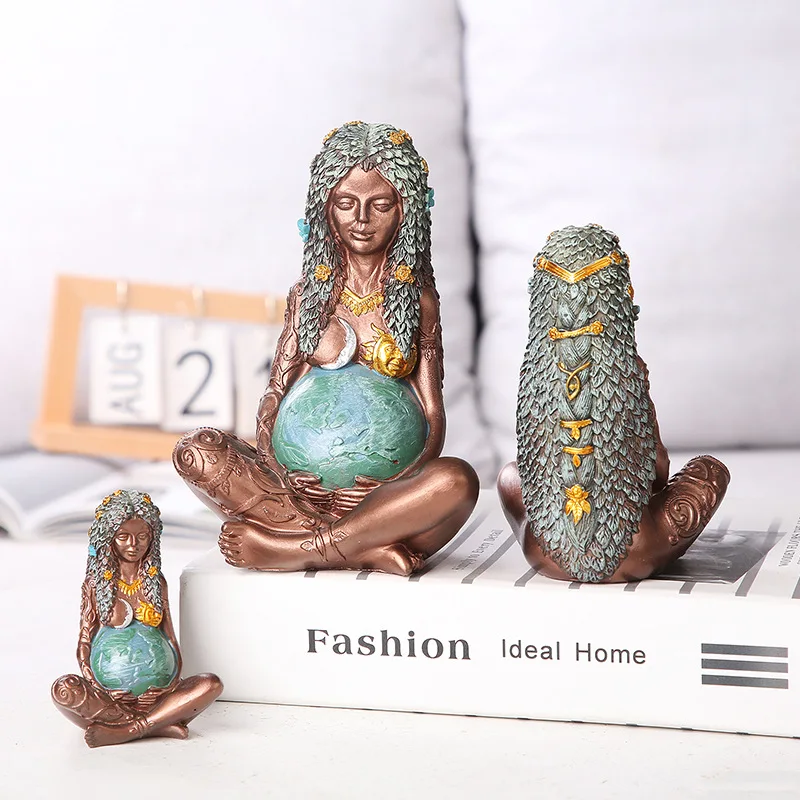 Factory Cheapest Price Greek Gaia Mother Earth Goddess Statue Resin Witchy Spiritual Nature Figurines Home Room Decor