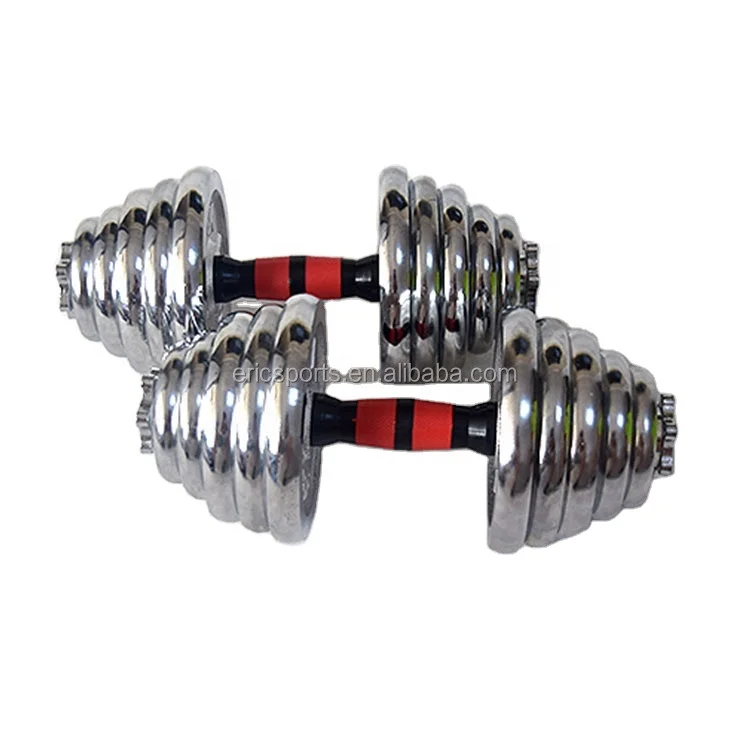 Direct Factory Cheap 20kg 30kg 40kg 50kg Fitness Durable Equipment Chromed Dumbbells