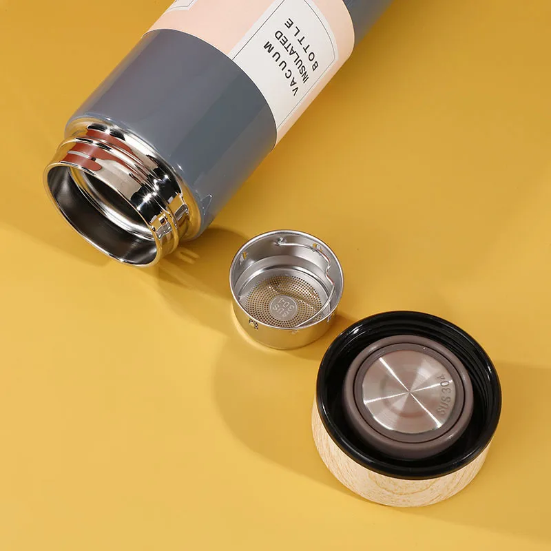 Business custom 17oz eco friendly double wall vacuum thermos flasks stainless steel insulated travel tea infuser water bottle