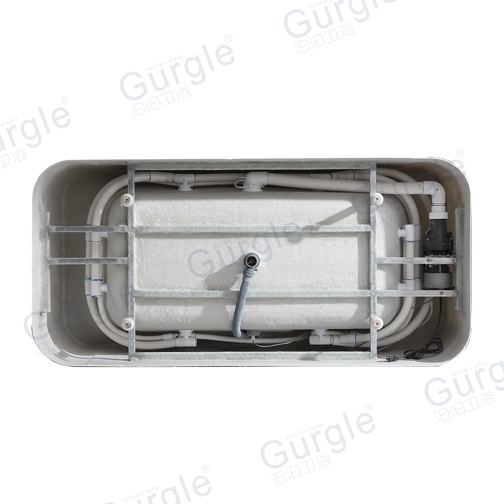 Top Rated Acrylic Freestanding Massage Bathtub Indoor Bathroom Hydrotherapy Water Jets LED Whirlpool Bathtub For Adult