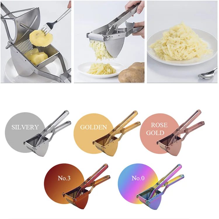 Stainless Steel Heavy Duty Squeezer Lemon Lime Citrus Squeezer and Vegetables Potato Masher Ricer