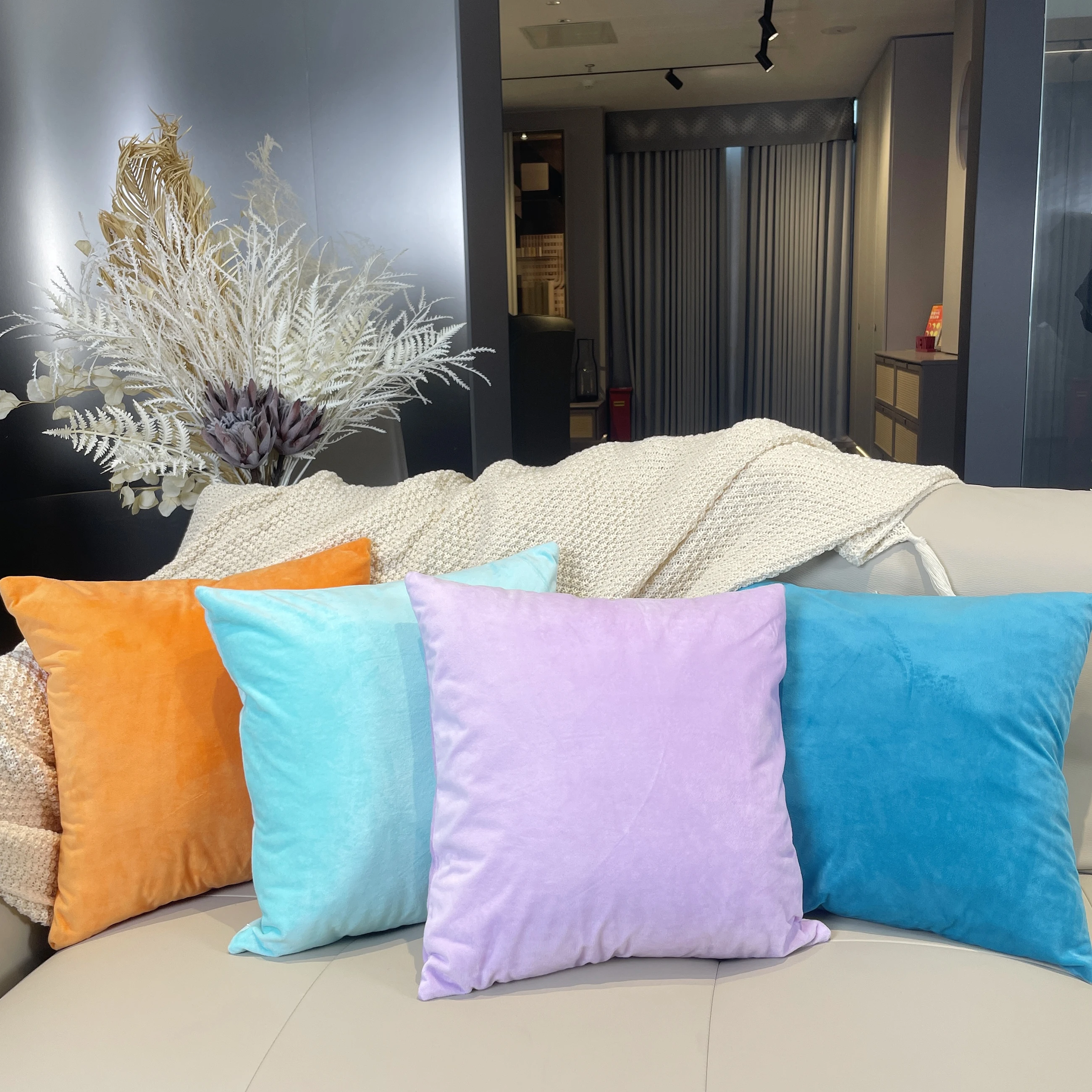 Best Selling Product Amazon Home Decor Eco-friendly 100% Polyester Velvet Stadium Seat Cushion Pillow