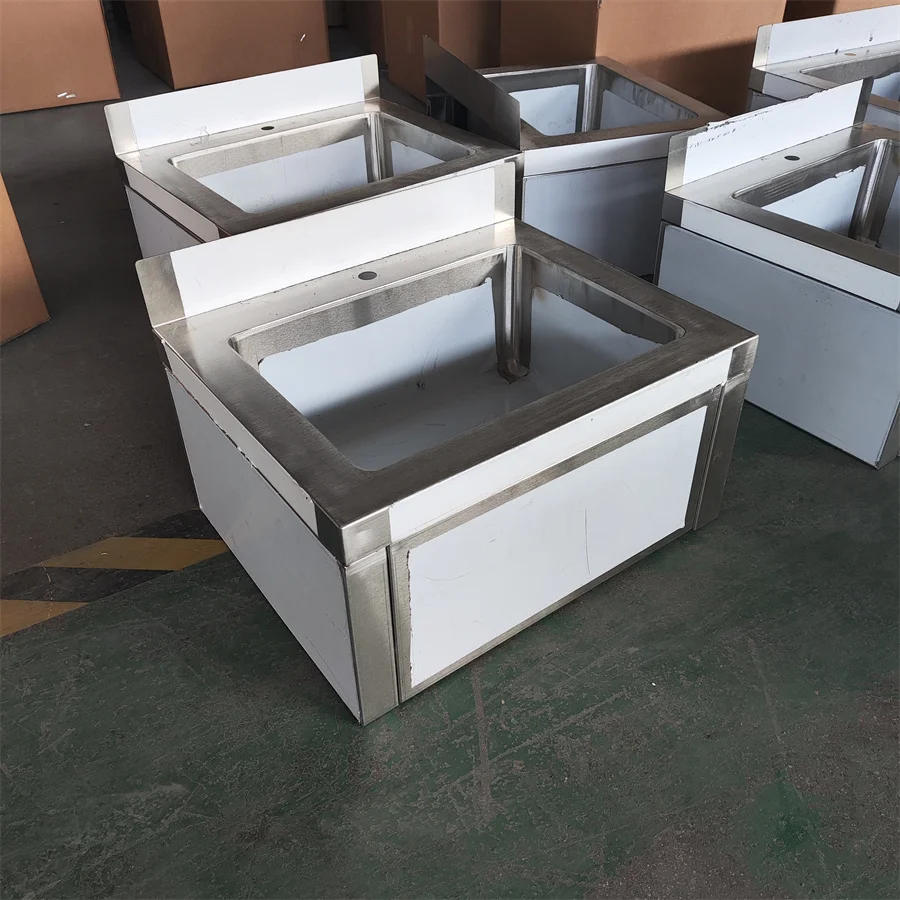 Cheap Price Customized Small Stainless Steel Wall Mount Hand Wash Sink with Knee Operated Faucet