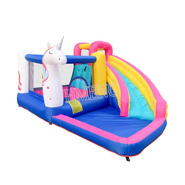 Hot Sale Home Use Inflatable Unicorn Bounce House with Waterslides