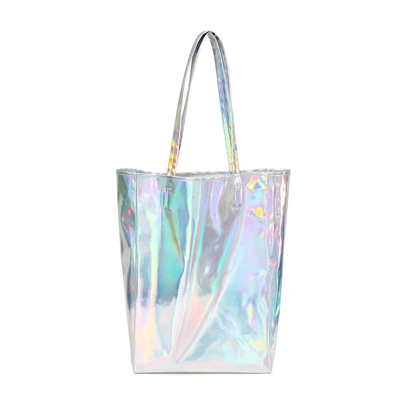Holographic Shoulder Bag For Girls Laser Pu Ladies Summer Handbags Chic High Quality Bag For Beach