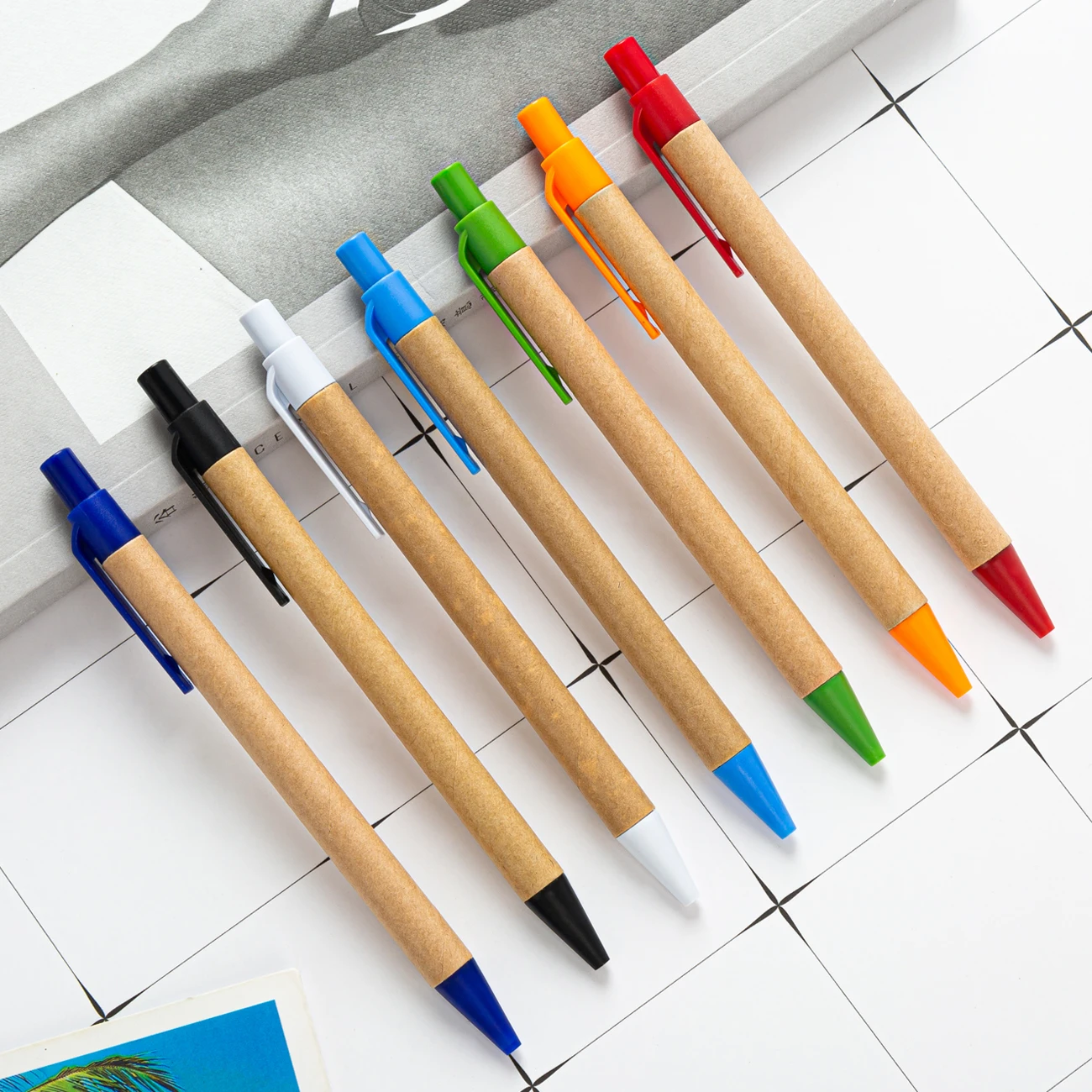 Promotional Logo Custom Recycled Paper Ball Pen Eco-friendly Ballpoint Pen With Cheap Price