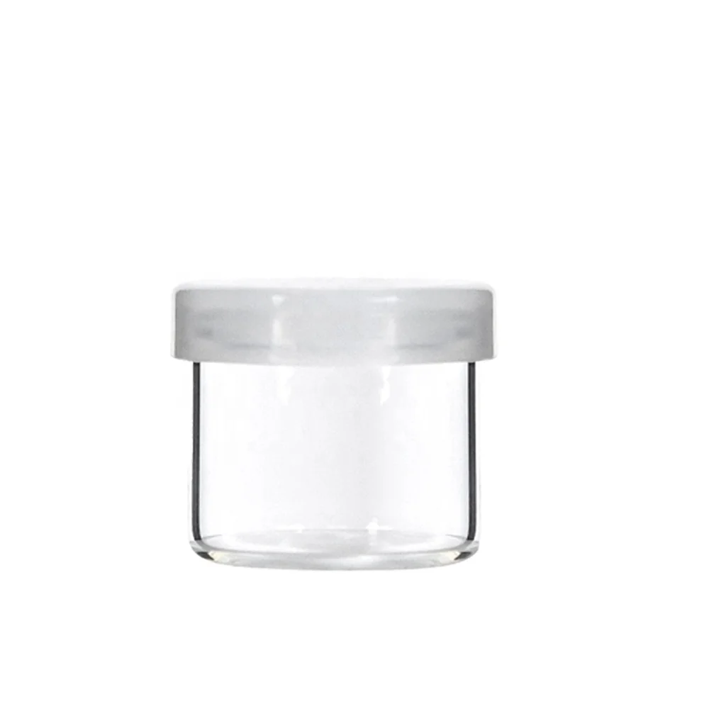 Wholesale Transparent 6ml Small Glass Jar With Silicone Lid For Concentrate Storage Wax Oil Glass Jar