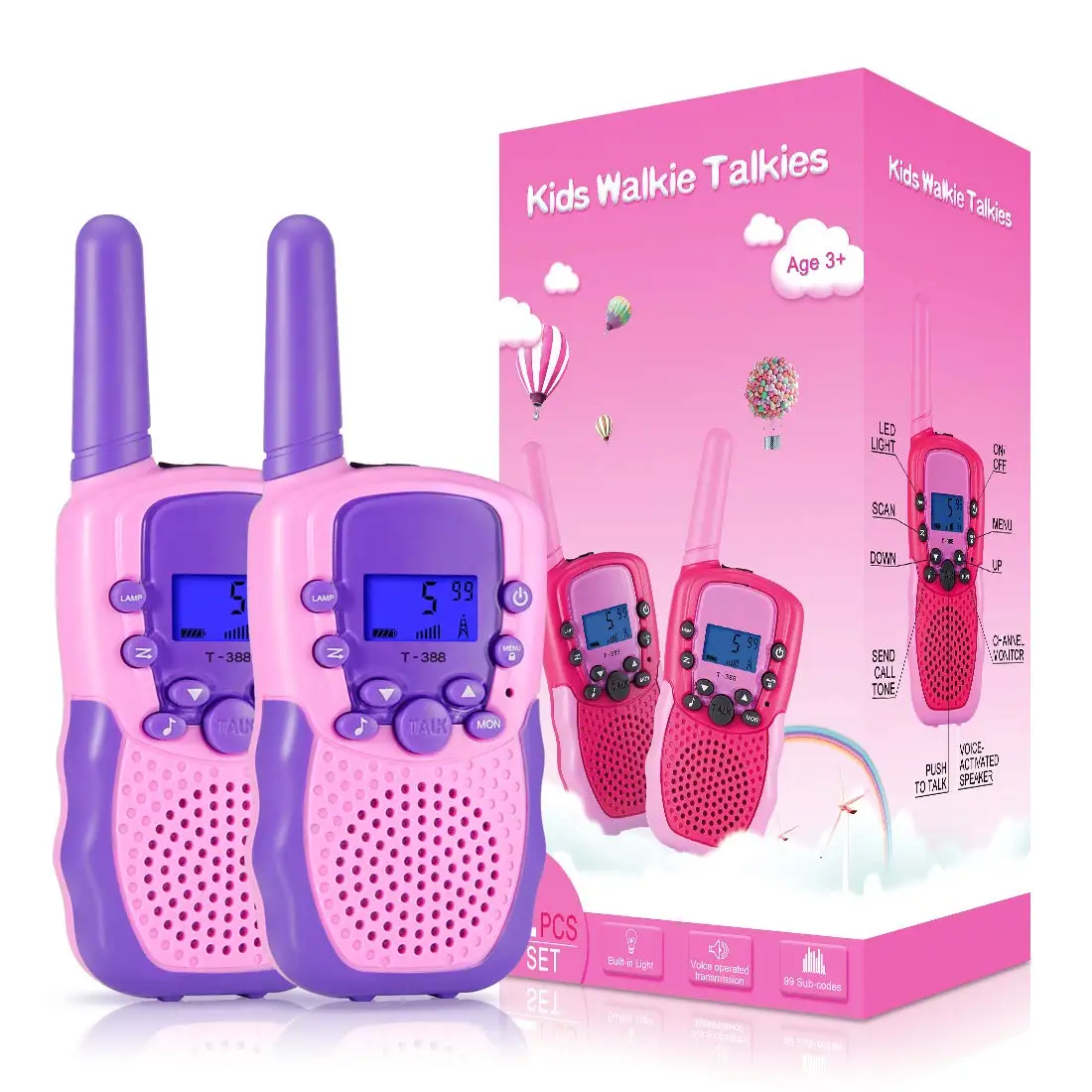 Toys Gift for children 22 Channels 2 Way dmr Radio with Backlit LCD Flashlight 20km range kydera sms walkie talkie anytone