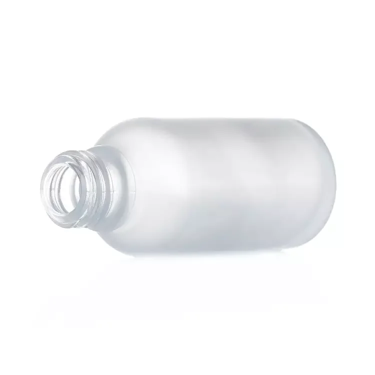 Wholesale frost glass serum liquid 30ml-60ml boston round essence oil dropper bottle with rubber top