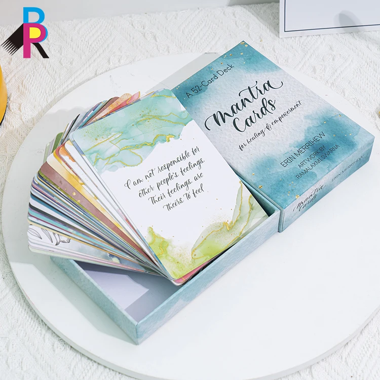 Wholesale  OEM Custom Printing Self Care Gift Box Kit Encouragement Card Deck Perfect Gift Affirmation Cards to Help Yourself