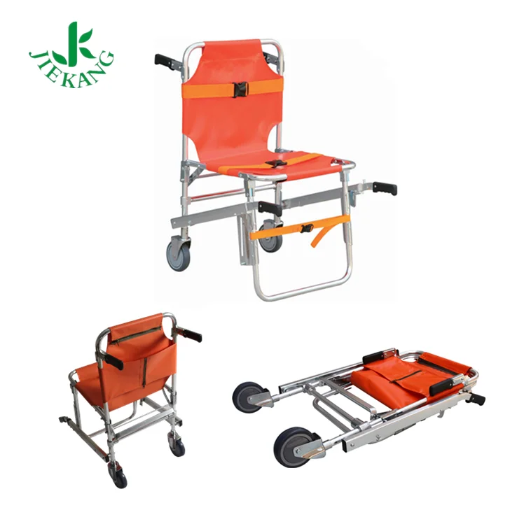 Convenient Flexible Aluminum Alloy Metal Folding Patient Transfer Stair Chair Stretcher For Ambulance