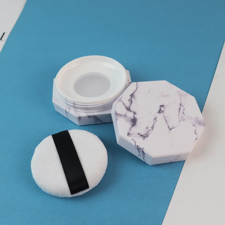 SF11 in stock empty Octagonal loose powder container jar 10g 20g with sifter and puff