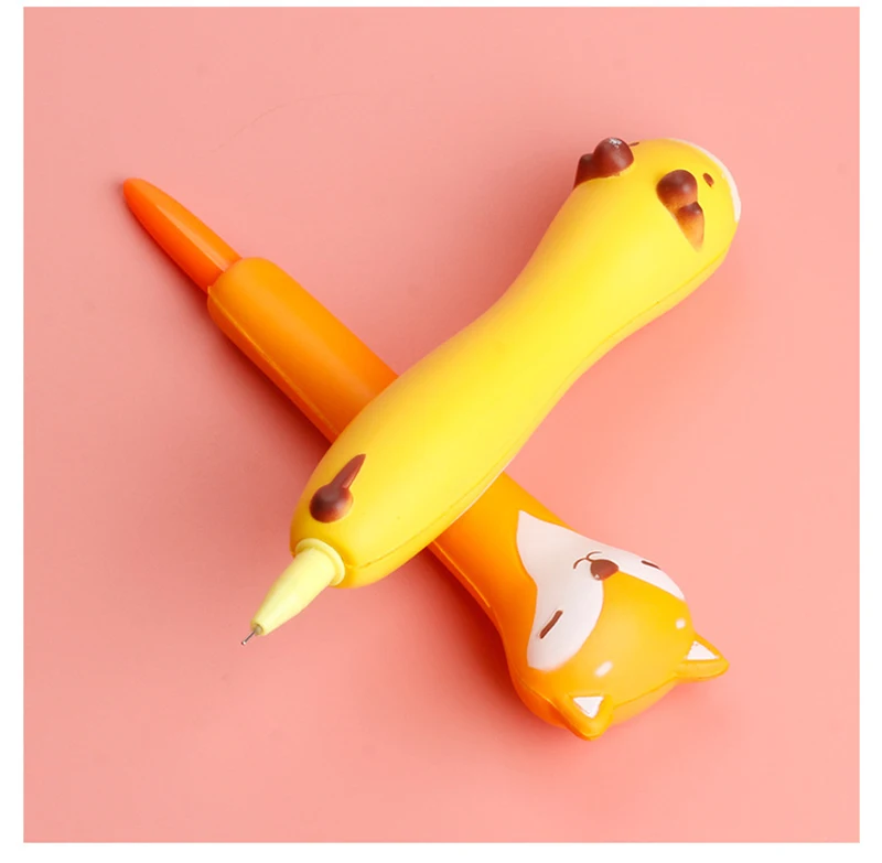 Wholesale Cute cartoon decompression pen, kawaii memory foam easily recovery plastic different designs 0.5 gel pens for learning