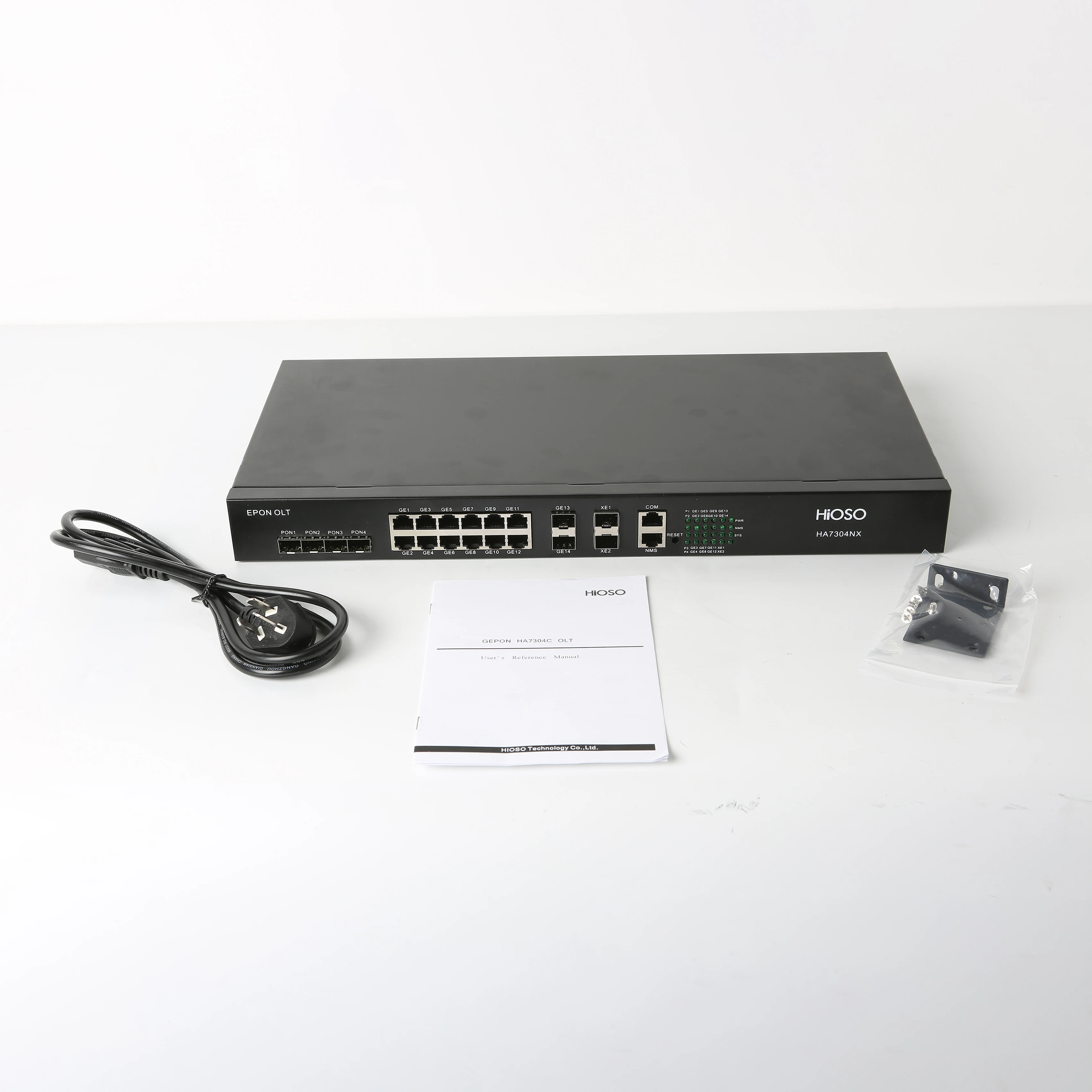 10G Epon olt 4 ports 4PON epon 2 10GE uplink epon olt single power without SFP modules HA7304NX
