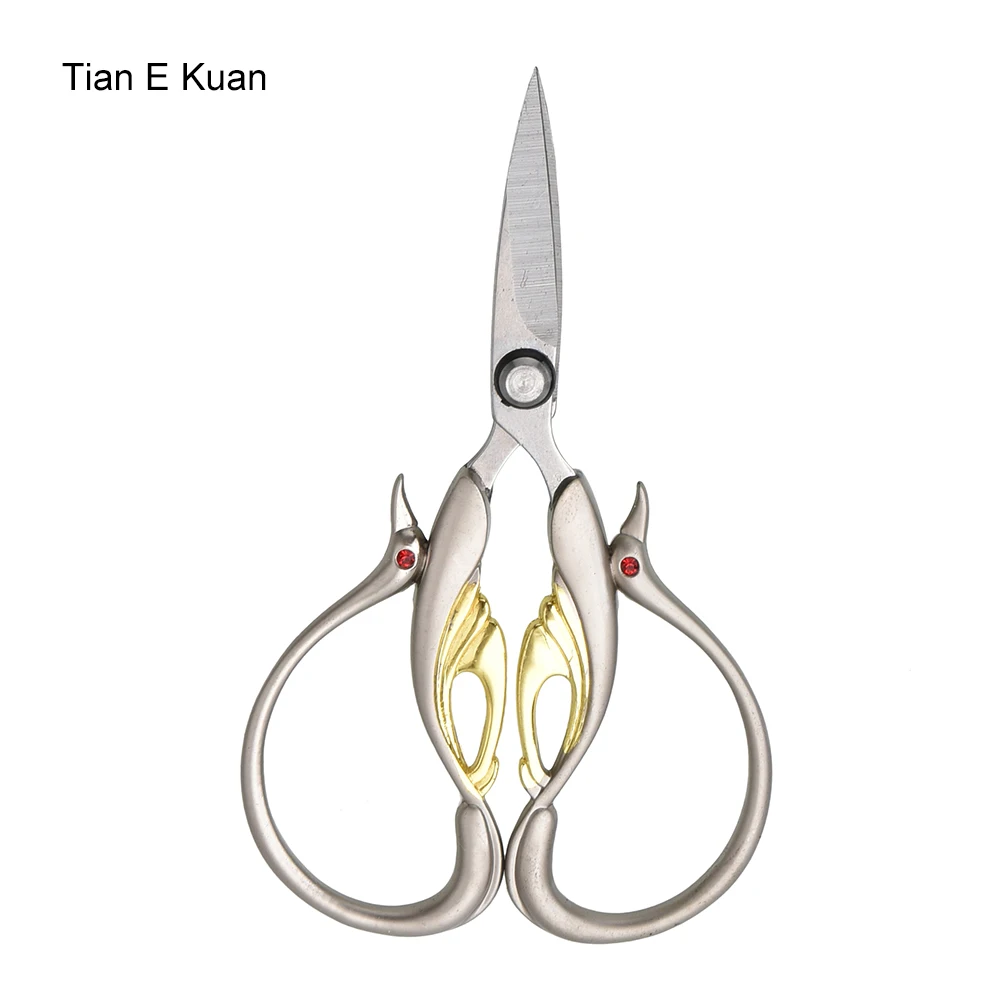 Tian E Kuan 10*6cm classical antique exquisite swan shaped cross stitch scissors craft