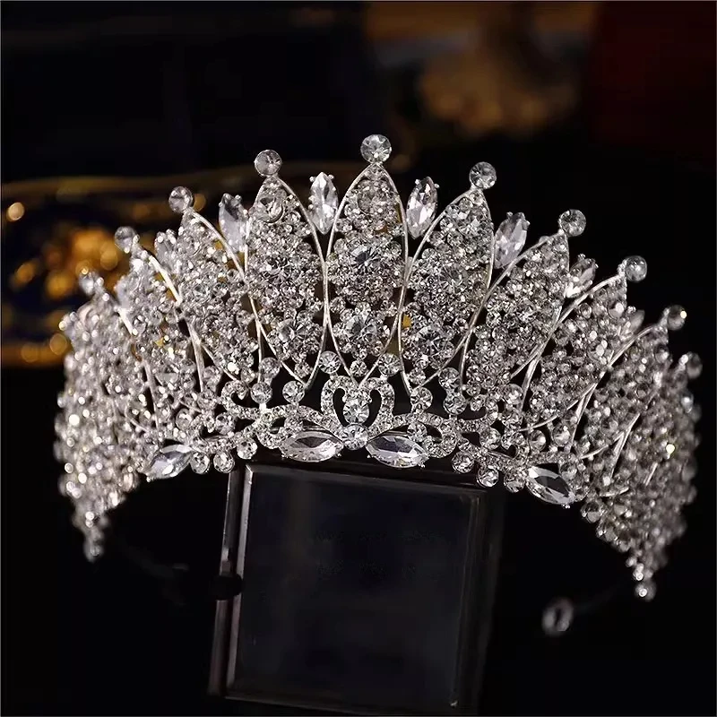 LUOXIN Rhinestone Bridal Crown Hair Accessories Diamond Tiara Wedding Crown For Women