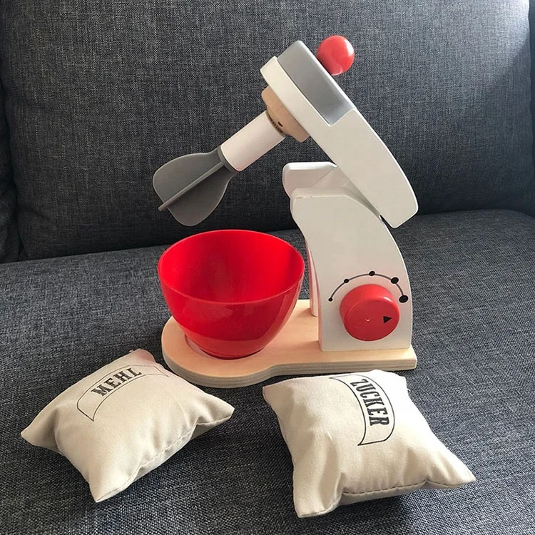 wooden Pretend Play Kitchen Toys Cooking Bread Machine Coffee Machine Mixer Education Toys