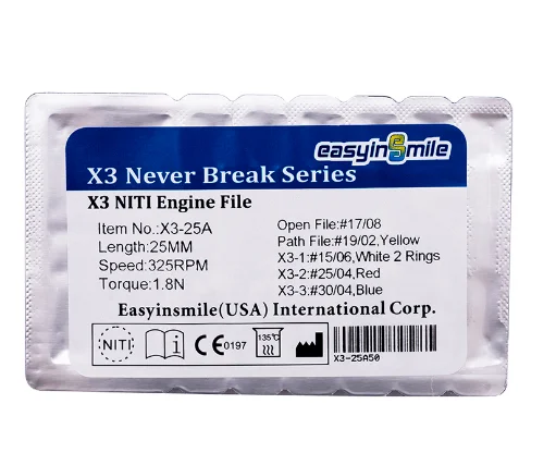 Easyinsmile dental endodontic niti endo поворотные файлы для продажи никогда не ломающиеся большие конические