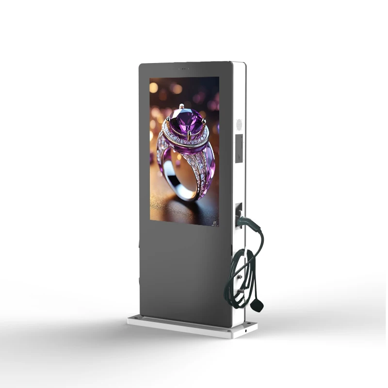 49 inch IP65 waterproof high brightness 3500 nits single and double sided screens Outdoor Ev Charging Post Advertising Display