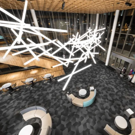 Cheap 360 Degree  Office Ceiling Pendant Modern Fluorescent Round Tube Led Linear Lights