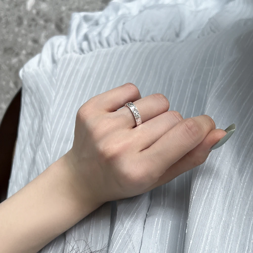 Dylam Exclusive Fine Fashion Fine Jewelry 925 Sterling Silver Rhodium Plated Shiny Sparkle Women Jewellery Rings for Daily Life