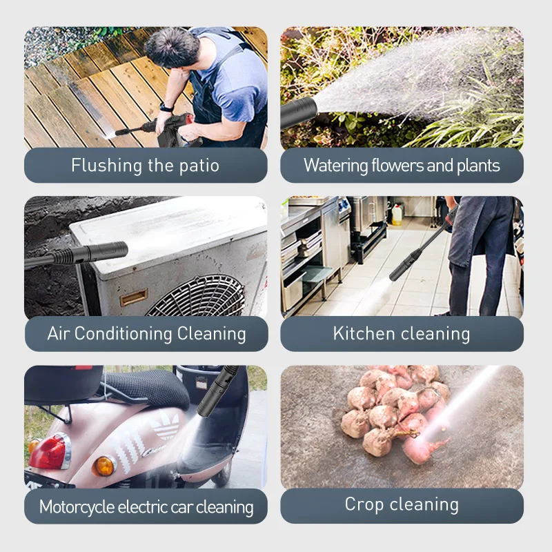 Portable Brushless Automatic Rechargeable High Pressure Car Washer Water Gun Portable Car Washer Gun