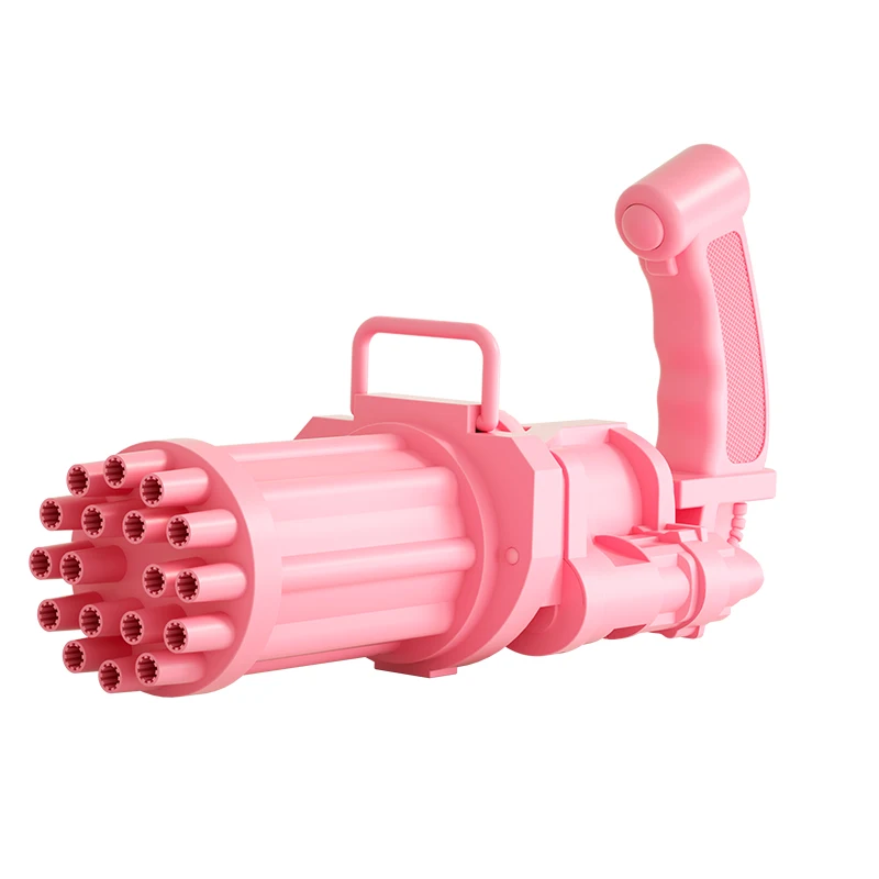 Popular Large Size Plastic 18 Holes Gatling Bubble Machine Gun Toys For Kids